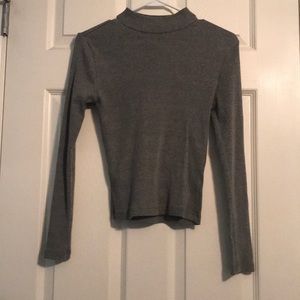 Grey Mock Neck Long Sleeve